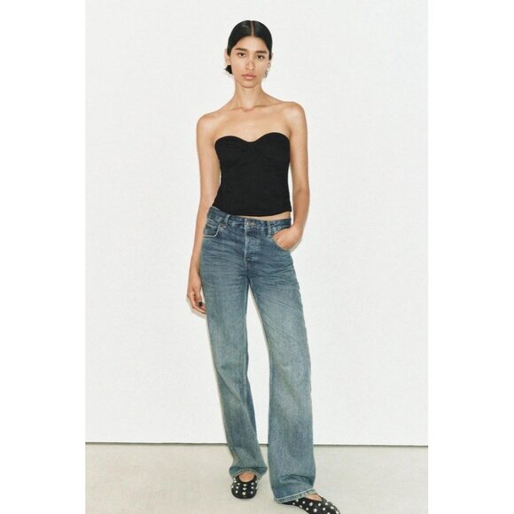 NWT Zara Black Bustier Underwire Boning Sweetheart Whimsigoth Womens size Small - Picture 5 of 14